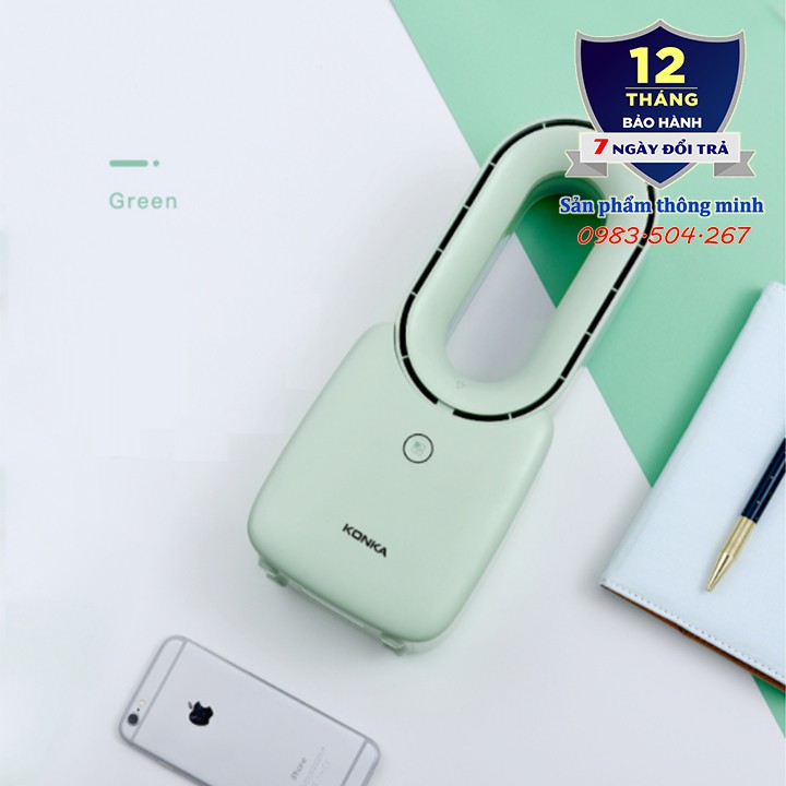 Quạt tích điện không cánh để bàn KONKA cổng USB KF-UW1 - dung lượng 2500 mAh - thời gian sử dụng lên tới 6 giờ