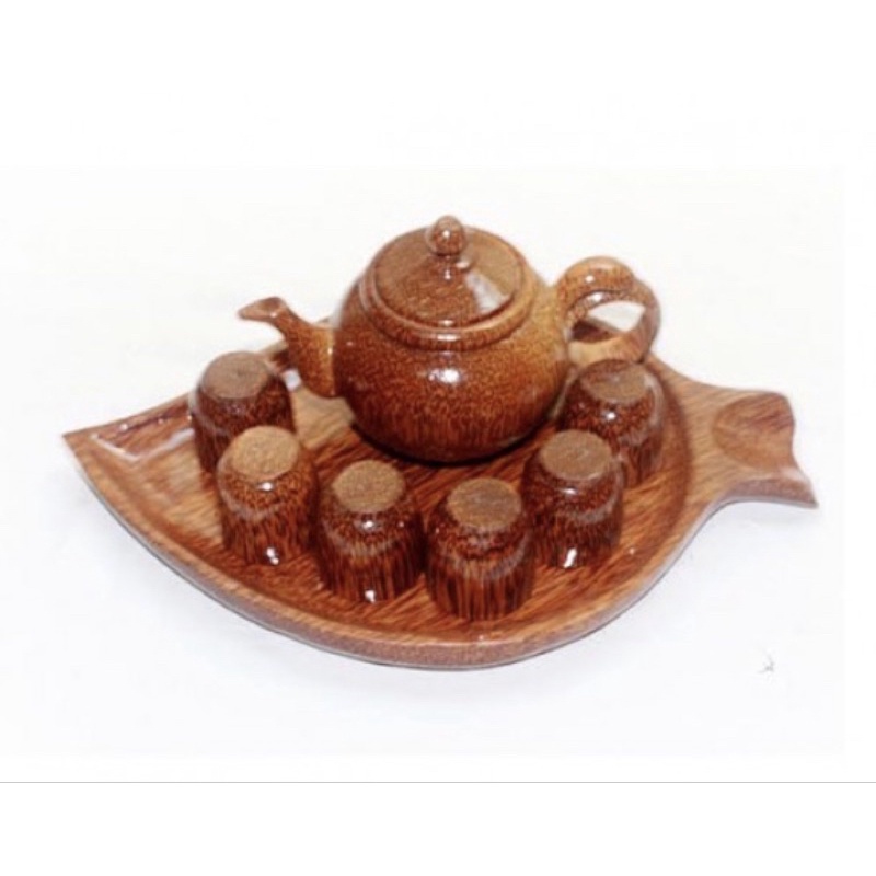 Bộ ấm trà gỗ dừa