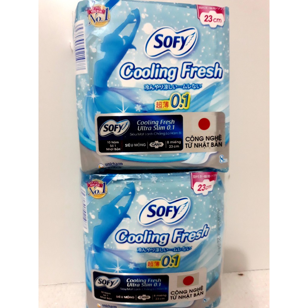 Băng Vệ Sinh Sofy Cooling Fresh Ultra Slim 8 Miếng 23cm Siêu Mỏng Cánh