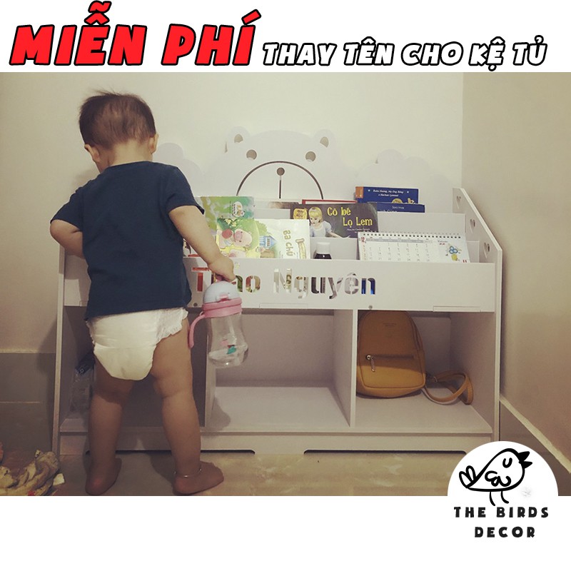 Kệ sách gấu 1 tầng ngăn chứa đồ Ms:042 kích thước 652*900*300mm dành cho bé giá rẻ