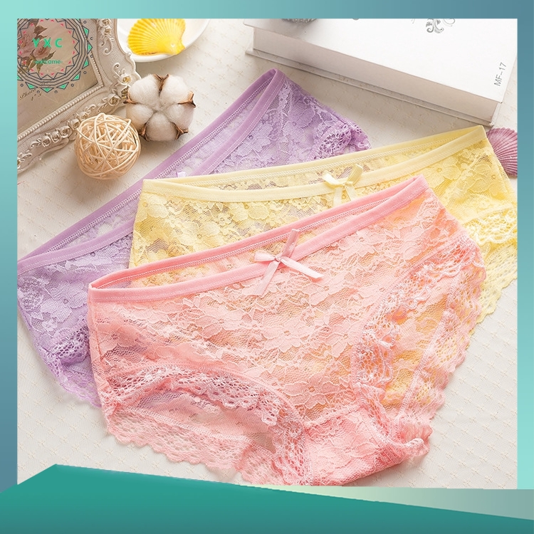 Quần lót nữ phối ren thoáng khí thích hợp cho 35-65kg