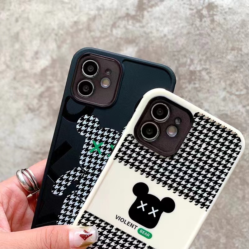 Ốp Điện Thoại In Hình Gấu Và Gạch Cho iphone 13 12 11 Pro MAX i13 13pro i11 iX X 7plus 8plus XR Xs MAX 12Pro