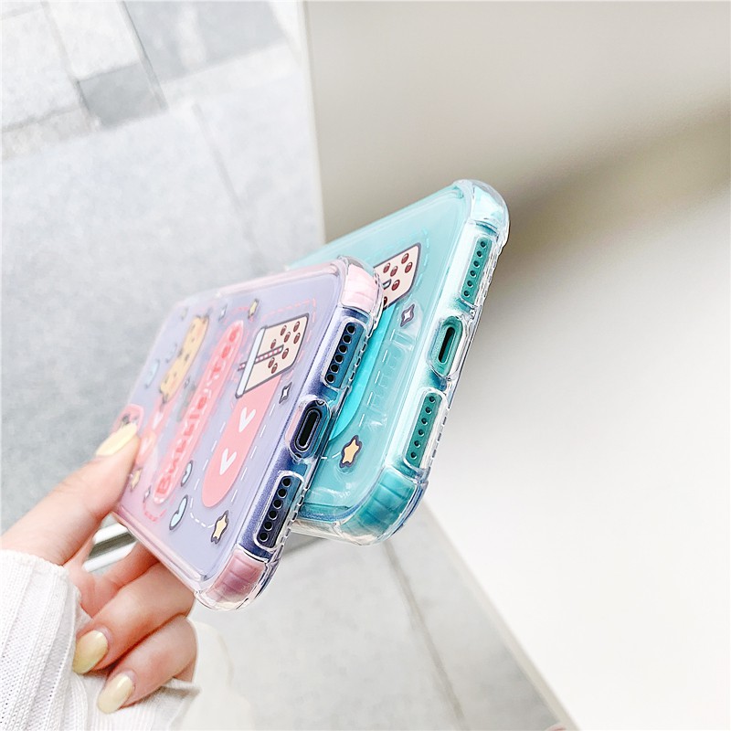 Ốp lưng iphone Bubble Tea viền màu chống trượt 6/6plus/6s/6splus/7/7plus/8/8plus/x/xr/xs/11/12/13/pro/max/plus/promax | BigBuy360 - bigbuy360.vn