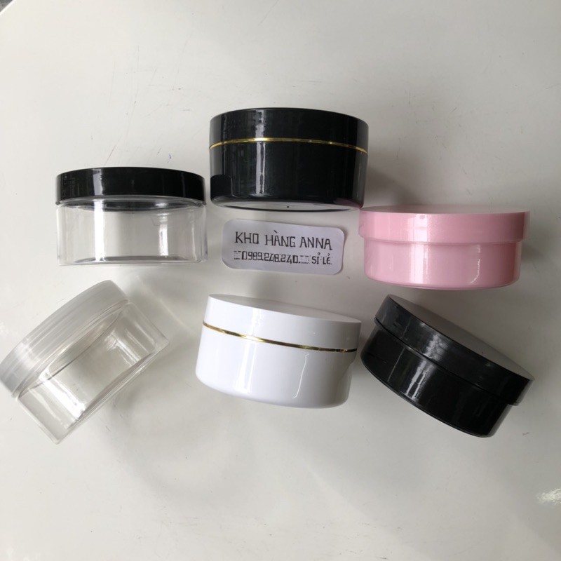 HỦ CHIẾT MỸ PHẨM 100g , 200g TRONG SUỐT - HỦ Pet đựng kem nắp ĐEN / TRẮNG / NHÔM BẠC