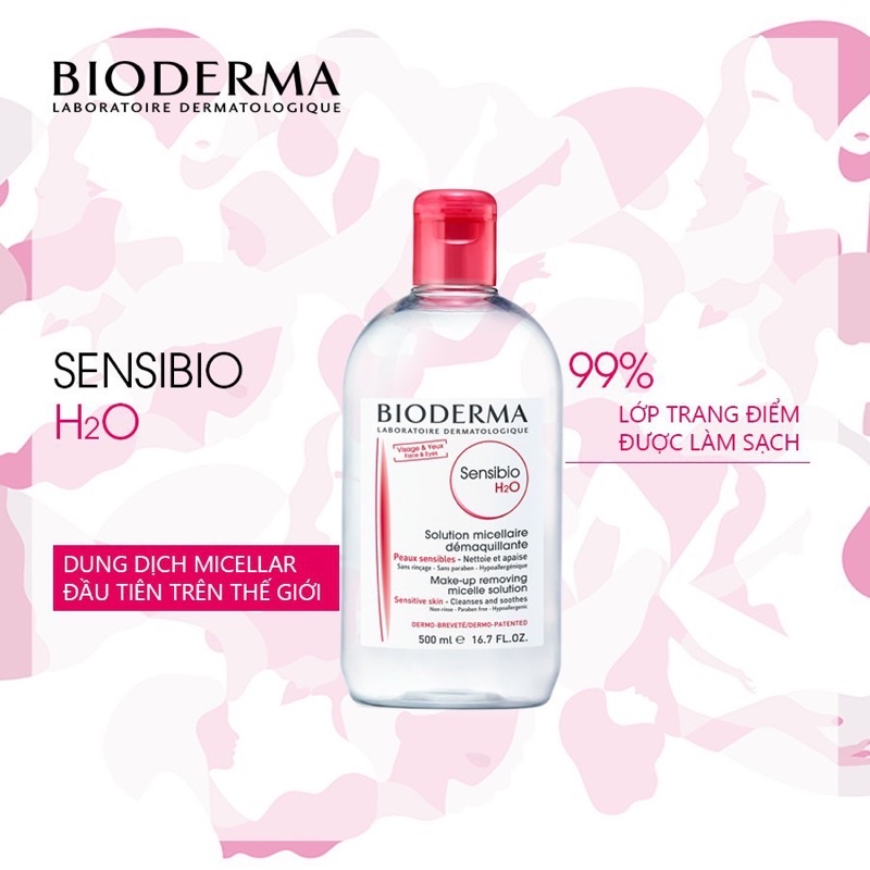 Nước Tẩy Trang Pháp BIODERMA Sensibio H2O Làm Sạch Da Không Cần Rửa Lại Với Nước