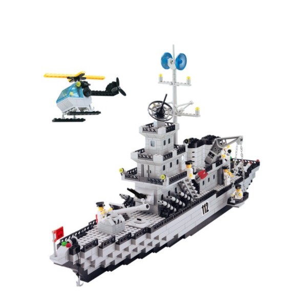 ĐỒ CHƠI LEGO TÀU CHIẾN HẠM TUẦN DƯƠNG GỒM LEGO ROBOT, LEGO CẢNH SÁT HẢI QUÂN 910 MẢNH