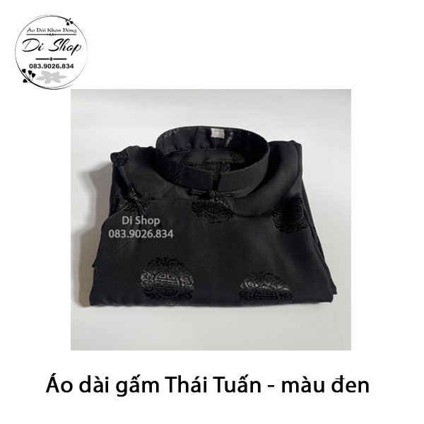 Áo dài nam gấm Thái Tuấn - Màu đen