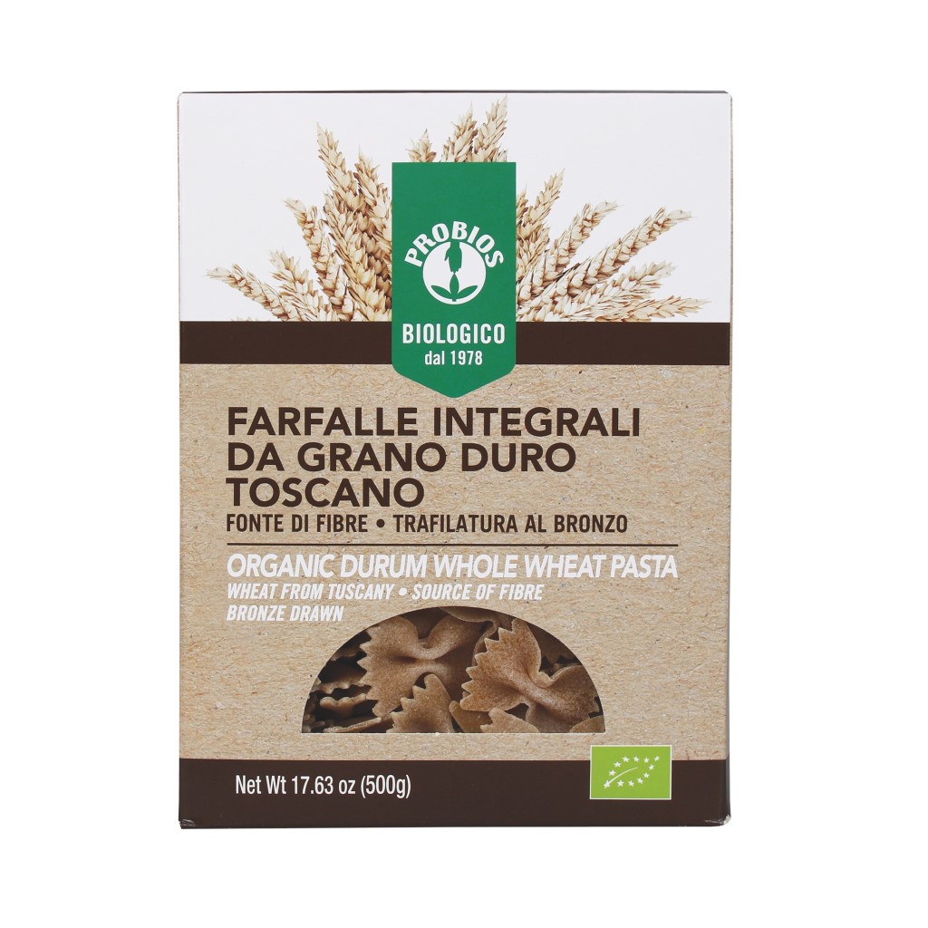 Nui nơ hữu cơ Probios 500g/ Organic Whole Wheat Farfalle - Date: 26/10/2023 - Nhà Hữu Cơ