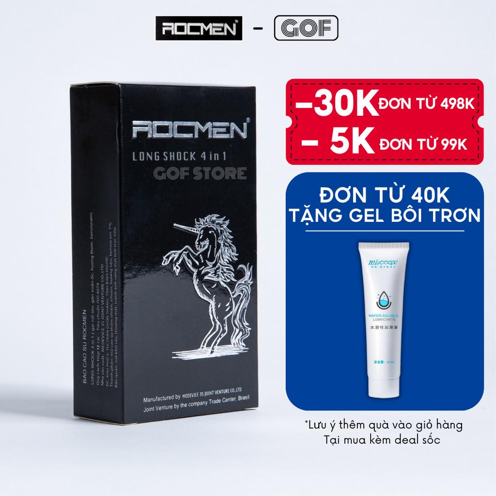 Bao cao su gai - Rocmen Longshock kéo dài thời gian chống xuất tinh sớm- bcs gân gai - Chính Hãng - GoF store