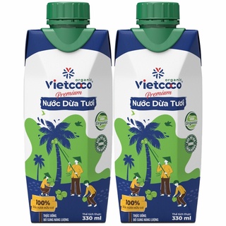 (Mua 10 tặng 1) Nước Dừa Tươi Organic 330 ml- VIETCOCO