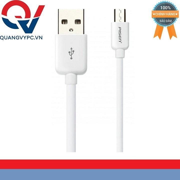 [Mã ELORDER5 giảm 10K đơn 20K] Cáp Pisen Micro USB 1m Mới - HÀNG CHÍNH HÃNG Mã MU03-1000