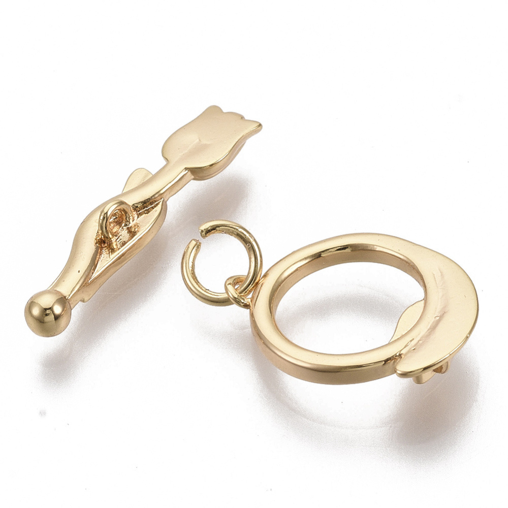 Bộ 2-50 móc khóa gài bằng đồng thau mạ vàng 18K dùng để làm đồ trang sức DIY tiện dụng