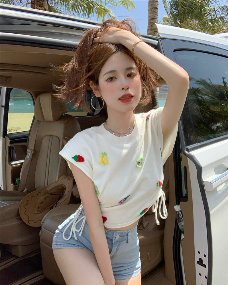 Áo không tay thêu hình hoa quả xinh xắn hợp thời trang dành cho nữ | BigBuy360 - bigbuy360.vn