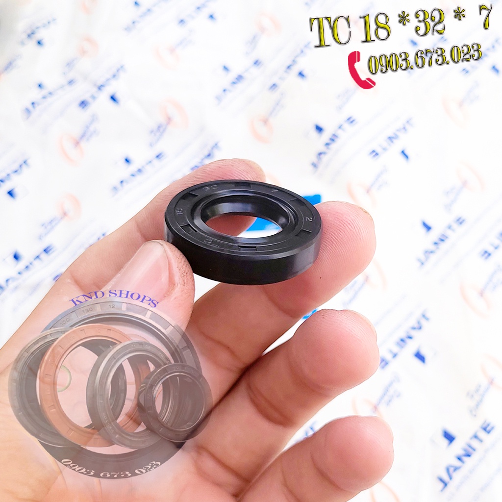 Phốt dầu TC 18*32*7, Phốt chặn nhớt trục chuyên cho phụ tùng xe máy, máy sản xuất công nghiệp | KND Shops