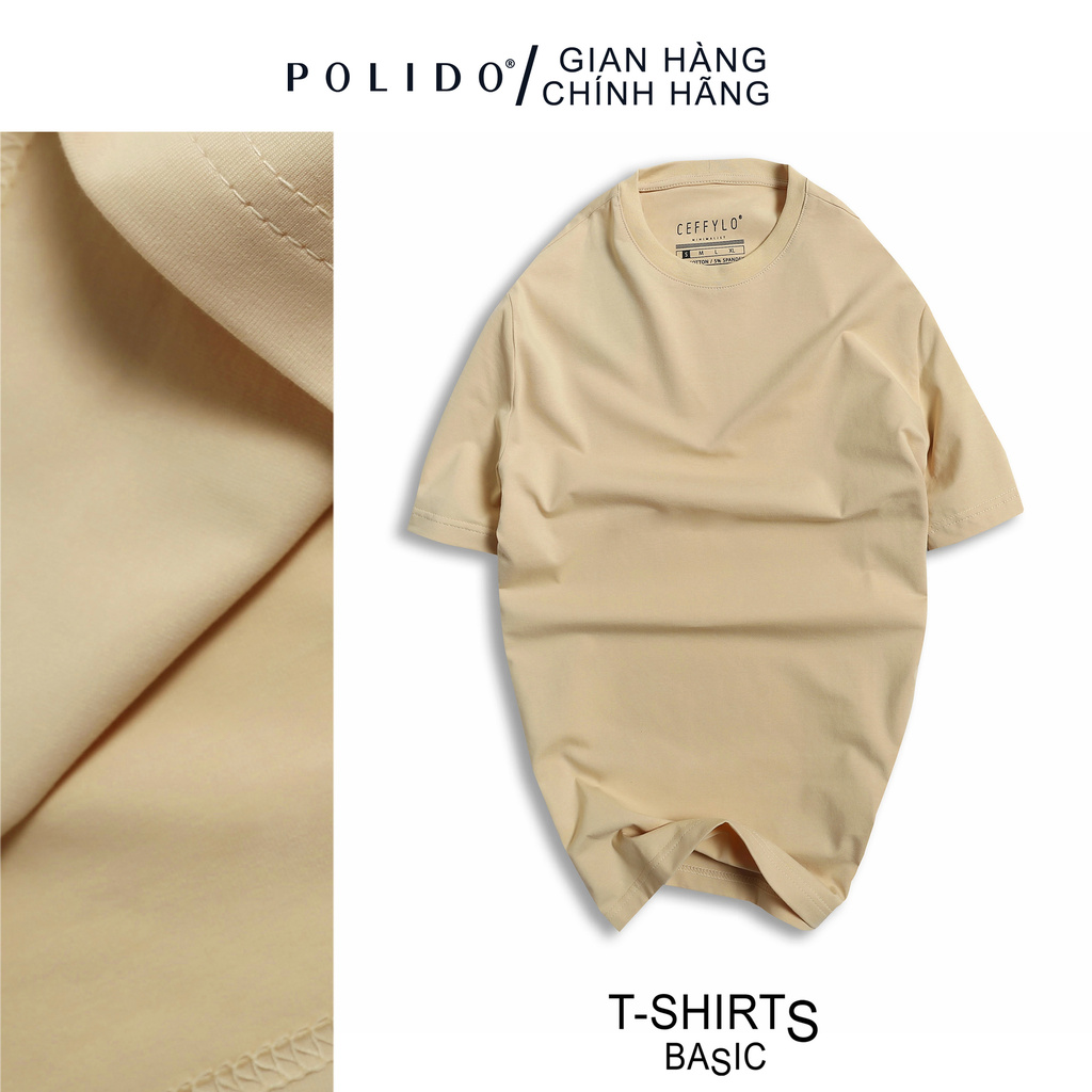 Áo Phông cotton trơn CEFFYLO phong cách basic chất vải cao cấp | BigBuy360 - bigbuy360.vn