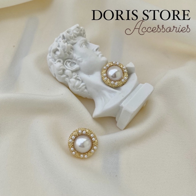 Khuyên tai/ Bông tai Hình tròn Pearl |Doris.store21|