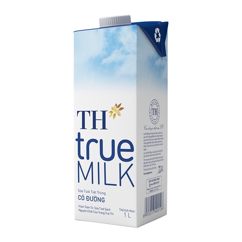[Mua nhiều hỗ trợ giảm giá] Sữa Tươi tiệt trùng Th True Milk Hộp 1L (Có và ít đuong )