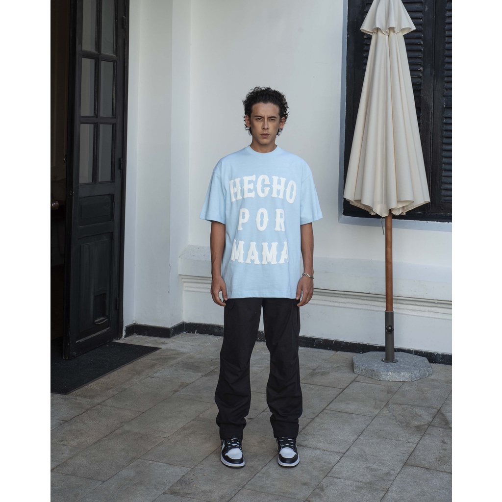 Stressmama Áo thun Hecho T-Shirt màu xanh biển chất liệu 100% Cotton 2 chiều 250GSM thoáng mát Local Brand