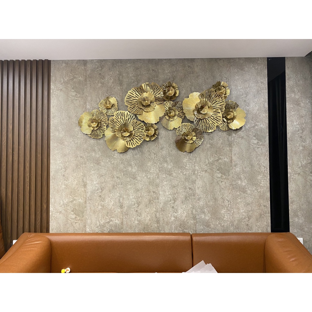 Tranh sắt treo tường nghệ thuật SENCOM, tranh decor trang trí hoa mai vàng cỡ lớn 1m8 - 950