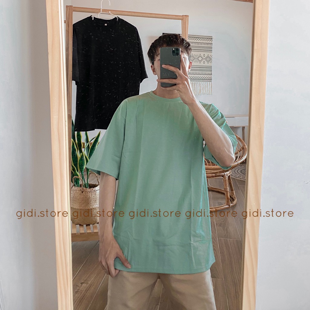 Áo Phông Trơn Tay Lỡ form rộng OVERSIZE vải thun co giãn Nam Nữ Unisex - thoáng mát, không nhăn, hàng chính hãng 💥 GIDI | BigBuy360 - bigbuy360.vn
