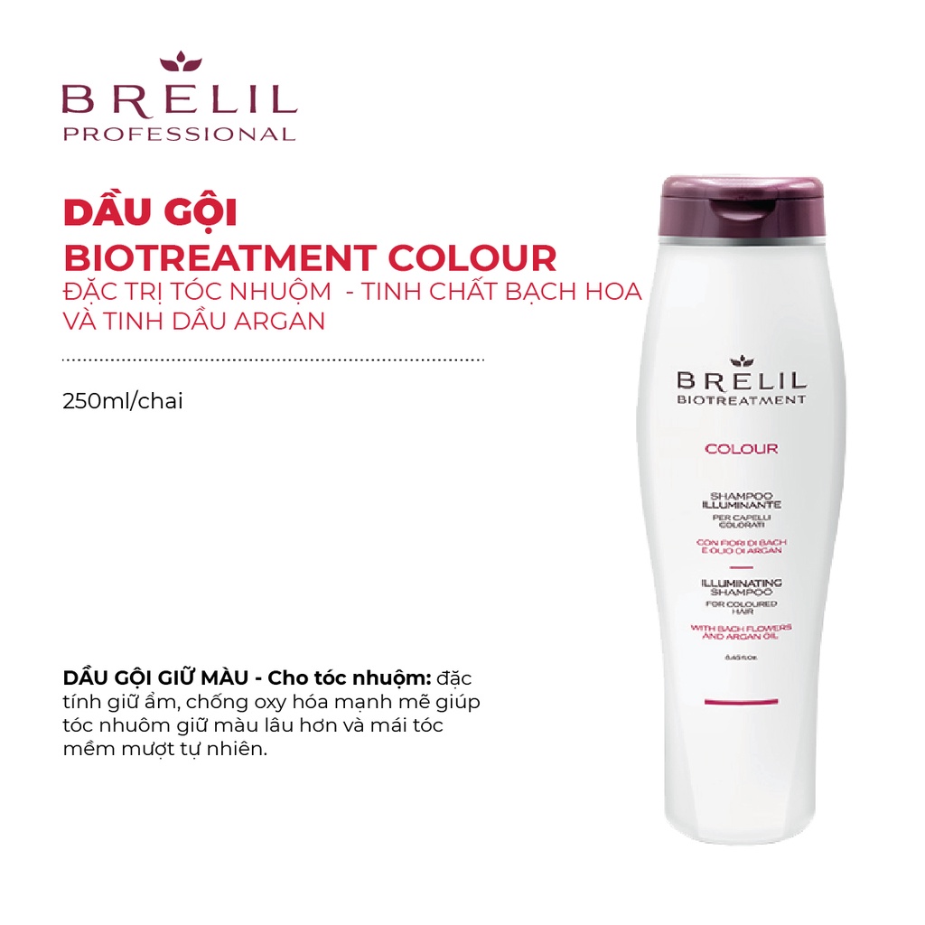 Dầu Gội Và Kem Ủ Xả Brelil Biotreatment 250ml Dưỡng Tóc Chuẩn Salon nhập khẩu từ Ý