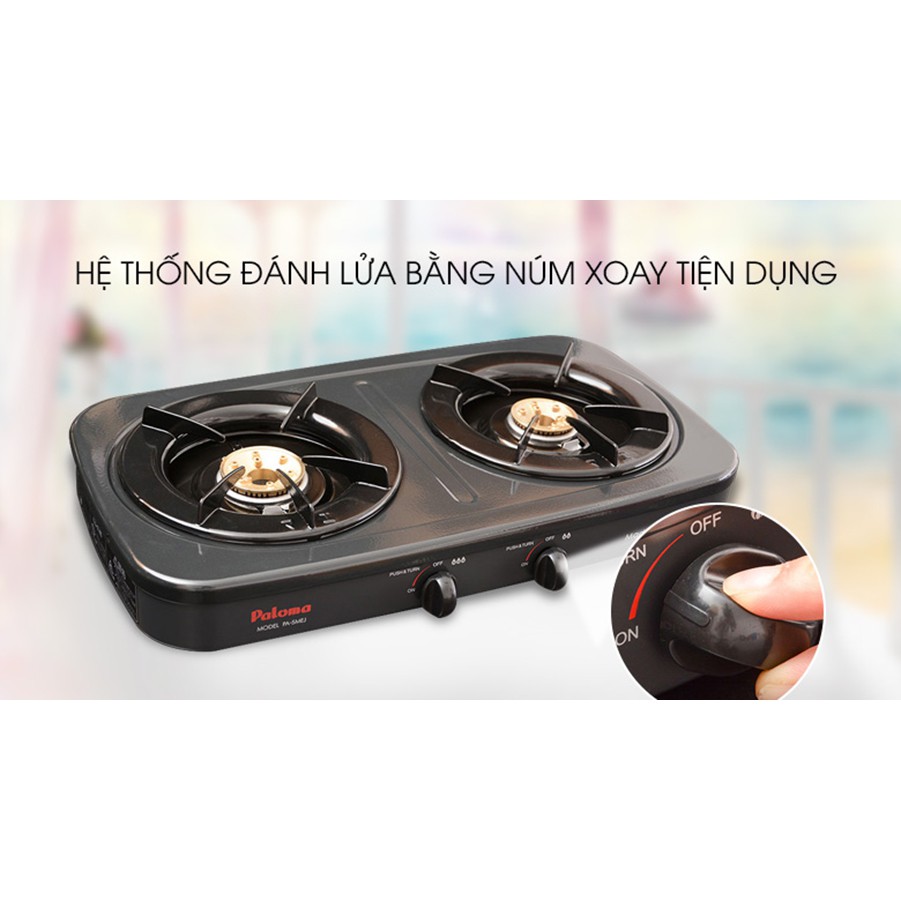 Bếp ga đôi đánh lửa Magneto Paloma PA-5MEJ mặt bếp tráng men chống dính