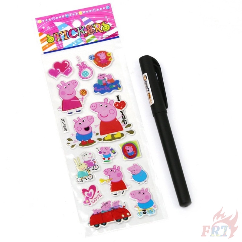 Set 1/5 tấm hình dán hình heo Peppa 3D đáng yêu