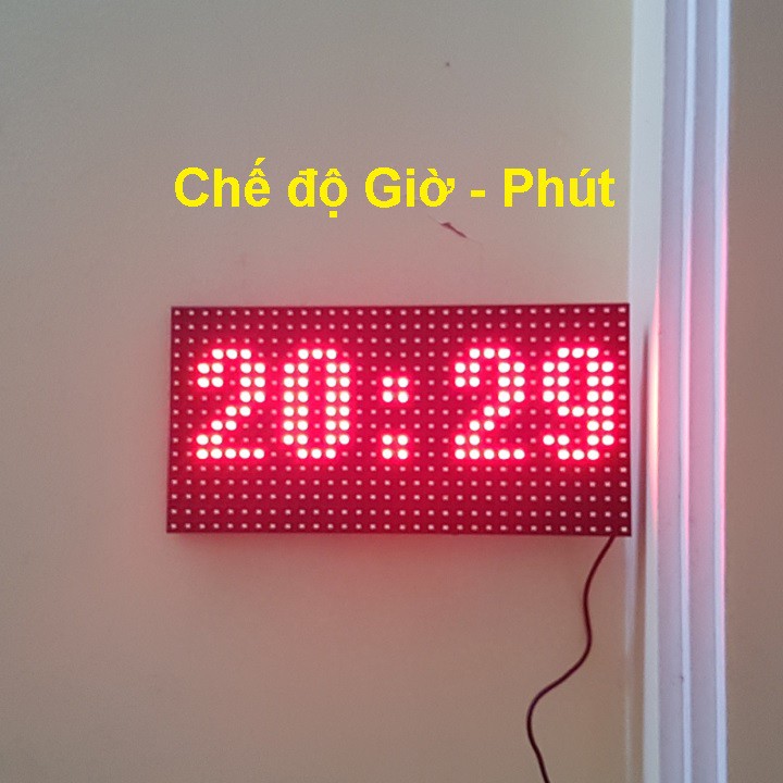 Đồng hồ Led Matrix, Led P10 siêu to khổng lồ - Treo tường, để bàn