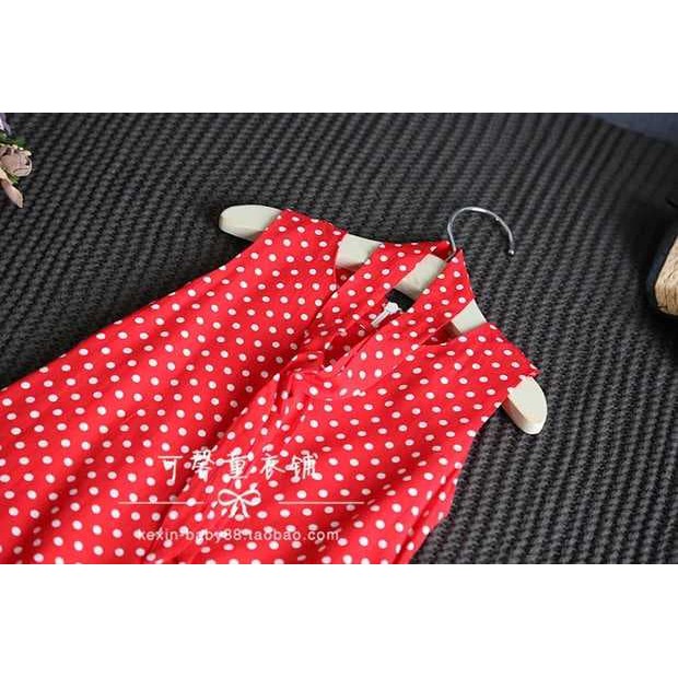 VÁY BÉ GÁI BI ĐỎ DÁNG ĐUÔI CÁ 13-25KG