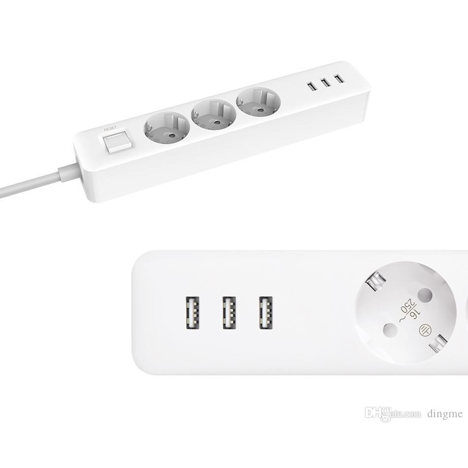 Ổ Cắm Điện Thông Minh Xiaomi Mi Power Strip 3 USB 3 Outlet Global - NRB4030GL - Hàng Chính Hãng - Bản Quốc Tế