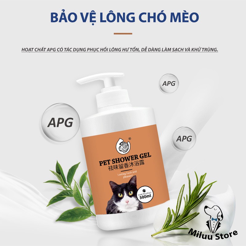 Sữa tắm chó mèo làm sạch nhẹ nhàng, dưỡng lông và da giành cho thú cưng [HAIRBALL STARREN]