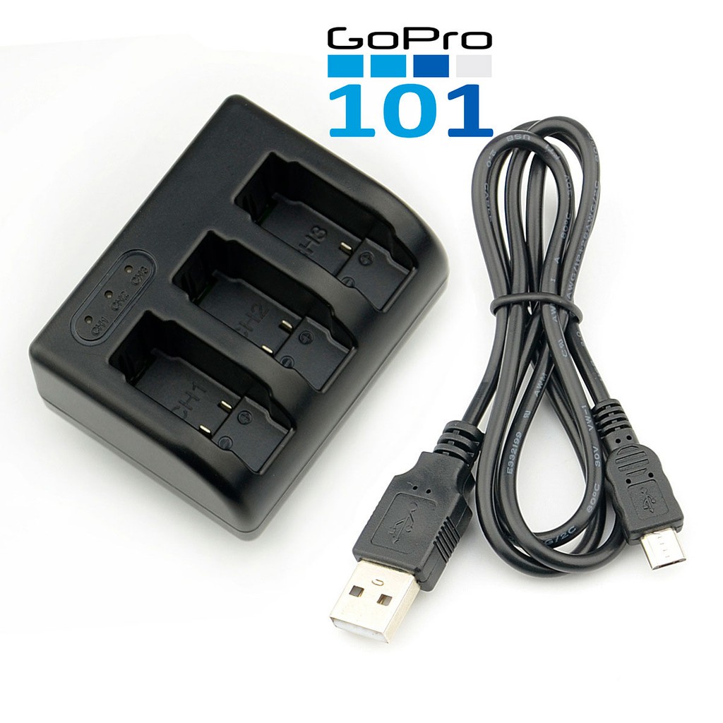 Dock sạc ba gopro 5 OEM gopro 5 6 7 8- Triple Charger Gopro Hero 5 - Gopro101 - inoxnamkim