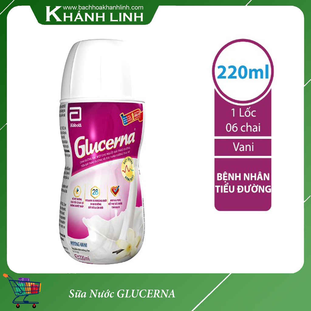 Lốc 6 chai 220ml sữa nước GLUCERNA cho người tiểu đường