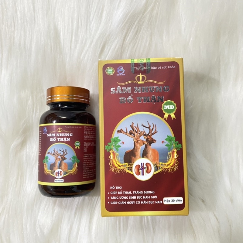 SÂM NHUNG BỔ THẬN hộp 30 viên - Bổ thận, tráng dương, tăng cường sinh lực cho nam giới, giảm các triệu chứng do thận yếu