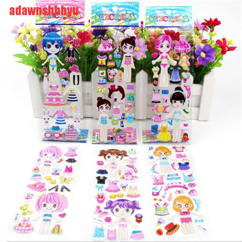 Set 5 Tấm Sticker 3D Dán Trang Trí Đồ Chơi Cho Bé Gái