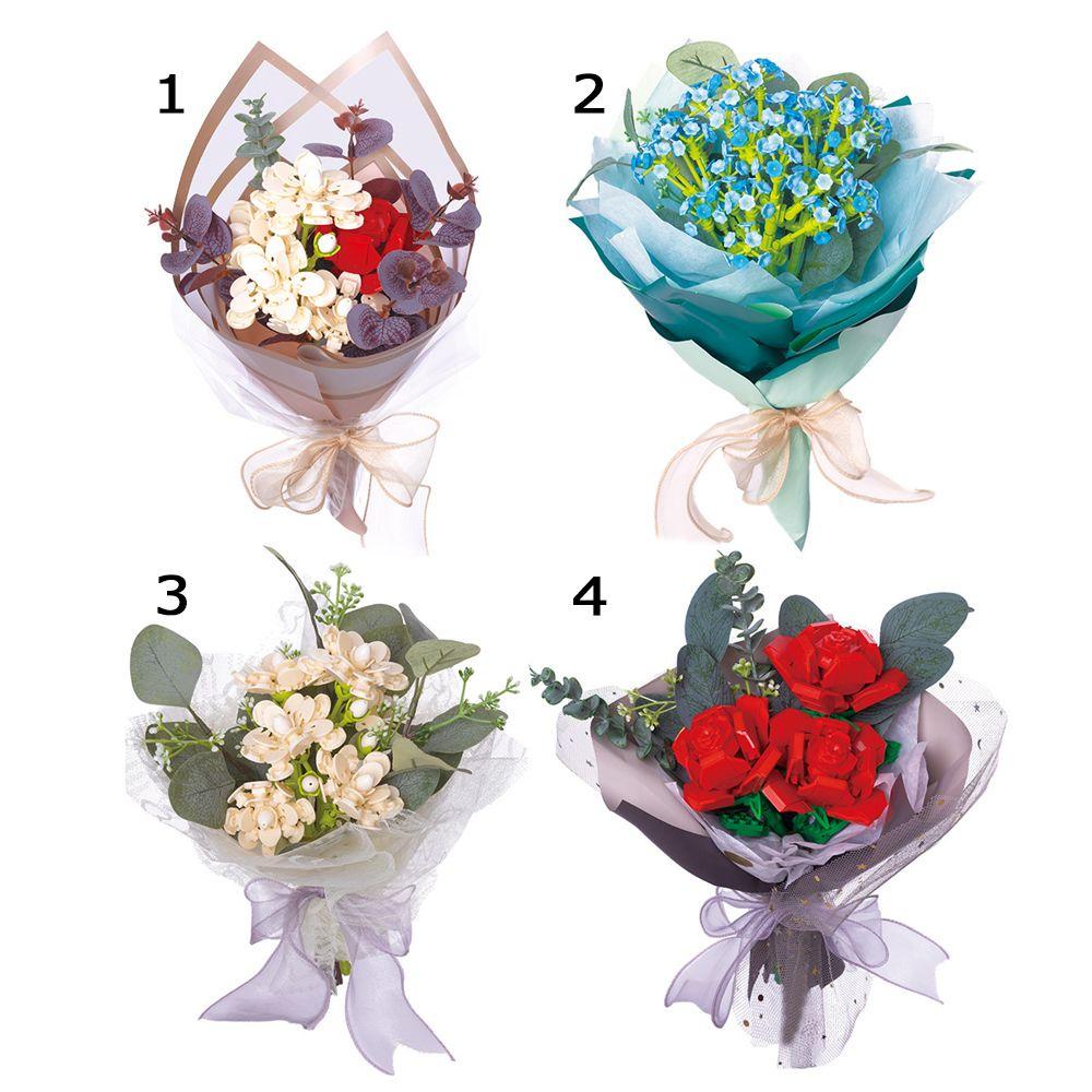 RAINBOW Đồ Chơi Lắp Ráp Hình Hoa Hồng Ba Chiều Màu Đỏ Lưới Mới