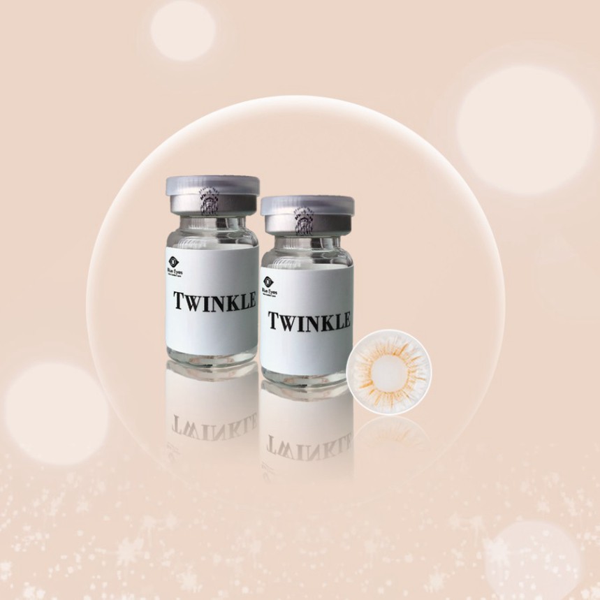 Lens xám nâu, Kính áp tròng Hàn Quốc  màu xám nâu tự nhiên TWINKLE GRAY,  lens giãn tròng  nhẹ 14.0.