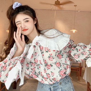 Hormones 2021 Thiết Kế sense Dây Hoa Với Áo Sơ Mi babydoll Nữ