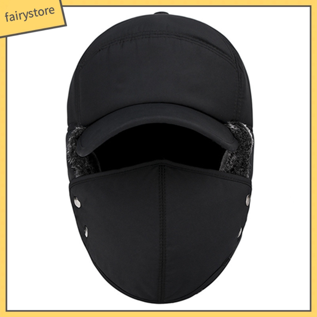 Mũ Lưỡi Trai Phủ Tai Kèm Khẩu Trang Giữ Ấm Cho Nam