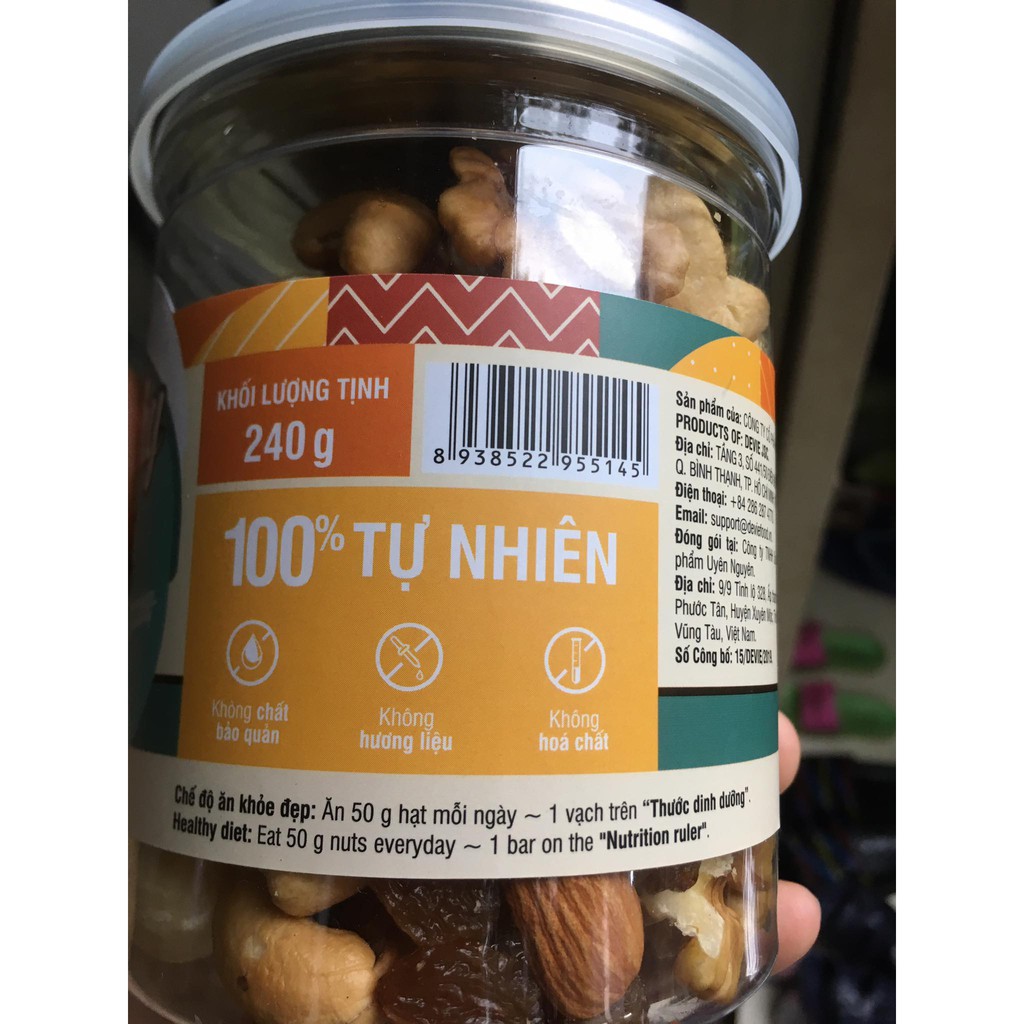 Hạt hỗn hợp HEALTHY MIX 240GR (óc có, hạnh nhân, macca, hạt điều, nho khô)