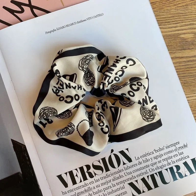 Dây Buộc Tóc Vải Satin Cỡ Lớn Phong Cách Retro Thời Trang