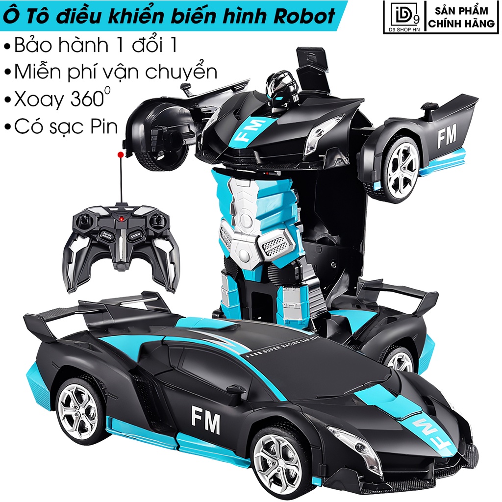 Ô tô đồ chơi, Ô tô điều khiển từ xa biến hình Robot có đèn, Robot biến hình đa năng, Sạc Pin nhanh, D9 shop