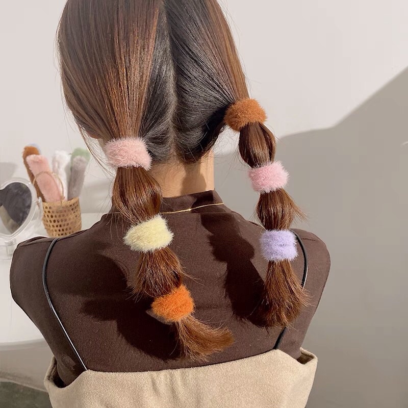 Dây cột tóc lông viền nhỏ
