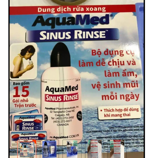 Bình rửa mũi AquaMed Sinus Rinse dụng cụ nước rửa mũi cho người lớn muối rửa mũi vệ sinh mũi rửa sạch mũi xoang