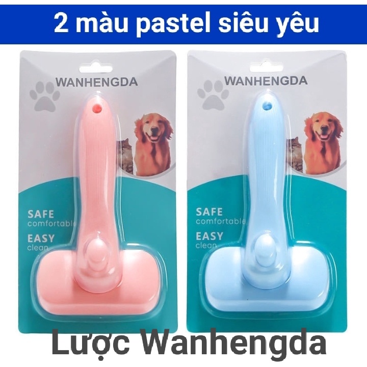 Lược chải lông chó mèo T9 3 màu siêu đẹp và Lược kim chải lông có nút bấm gỡ lông