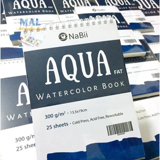 Sổ vẽ Nabii Aqua Fat 300gsm - Sổ vẽ màu nước [Họa cụ MAL]