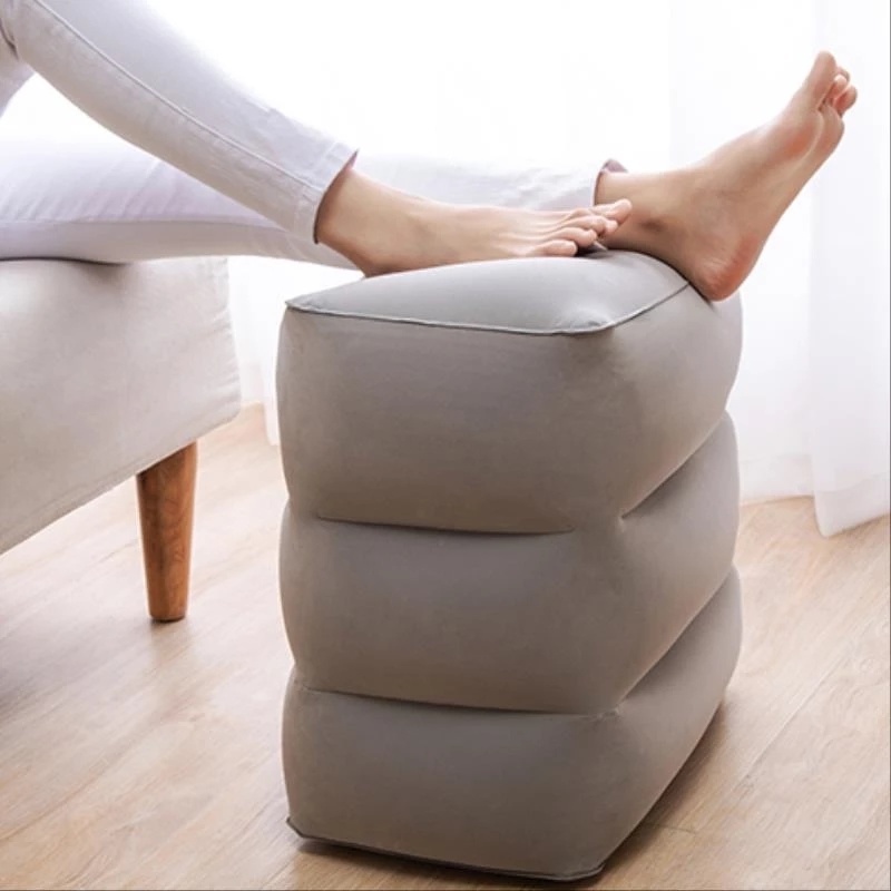 Gối Kê Chân Bơm Hơi Bằng PVC Có Thể Điều Chỉnh Độ Cao Tiện Dụng