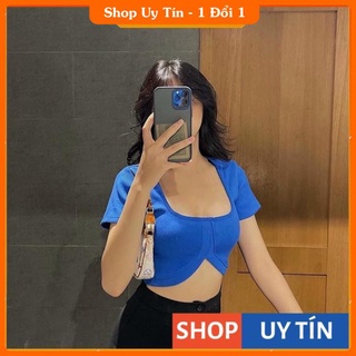 [HOT][Video thật] Áo Croptop Kiểu Cổ U Khoét Thân Ôm Body Độc Lạ - A5117