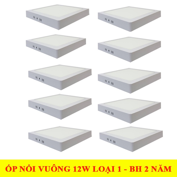 Combo10 đèn ốp trần nổi 12W Vuông 2 màu ánh sáng độc đáo