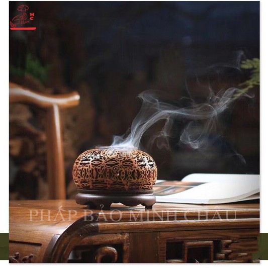 [PHÁP BẢO MINH CHÂU] LƯ XÔNG GỖ TRÒN 10CM